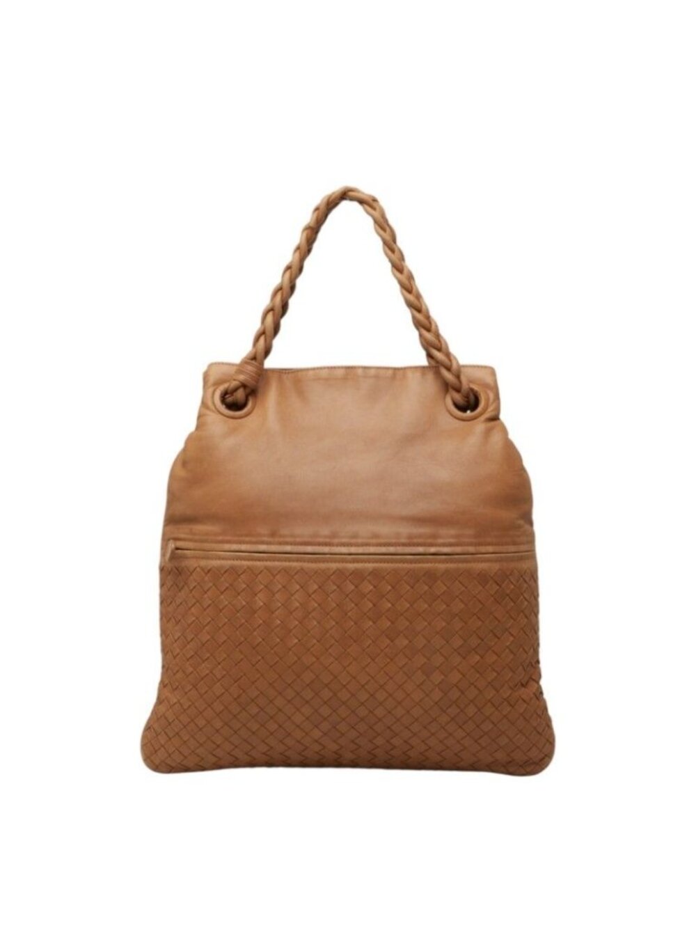 Bottega Veneta Intrecciato Julie Tote Bag Brown Leather